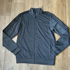 Adidas gray 3 stripe zip up track jacket M